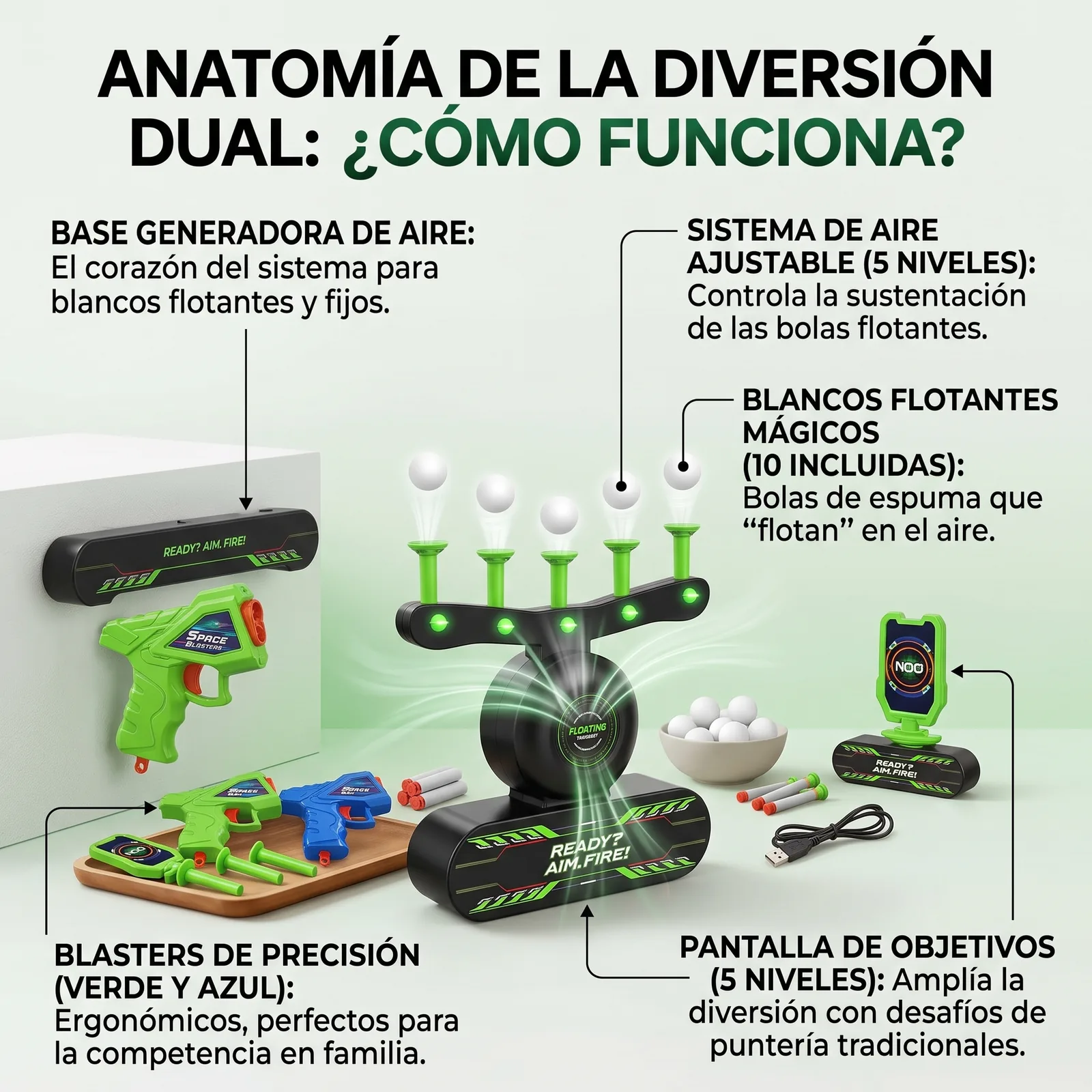 JUEGO DE TIRO CON PELOTA FLOTANTE