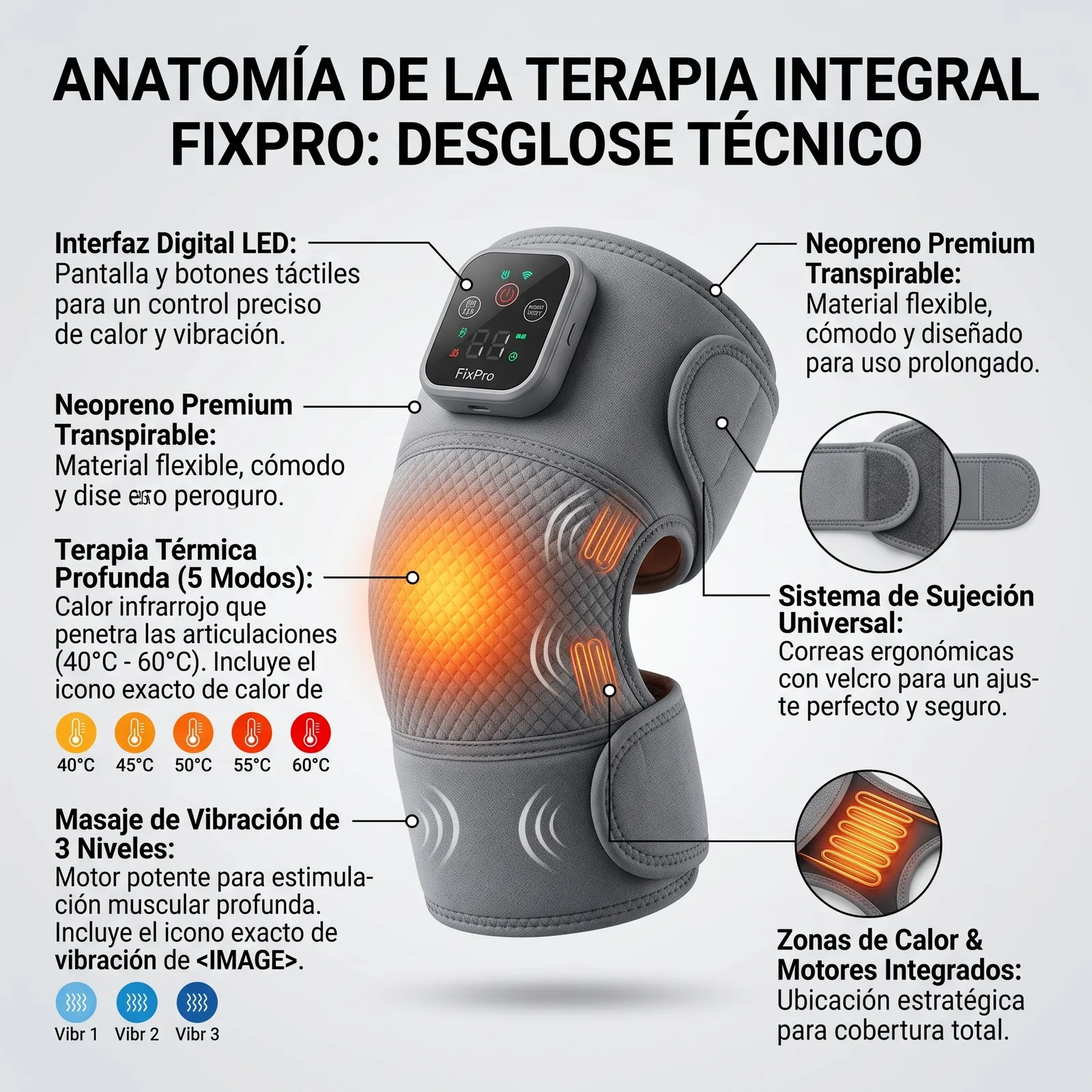 MASAJEADOR DE RODILLA TERMICA