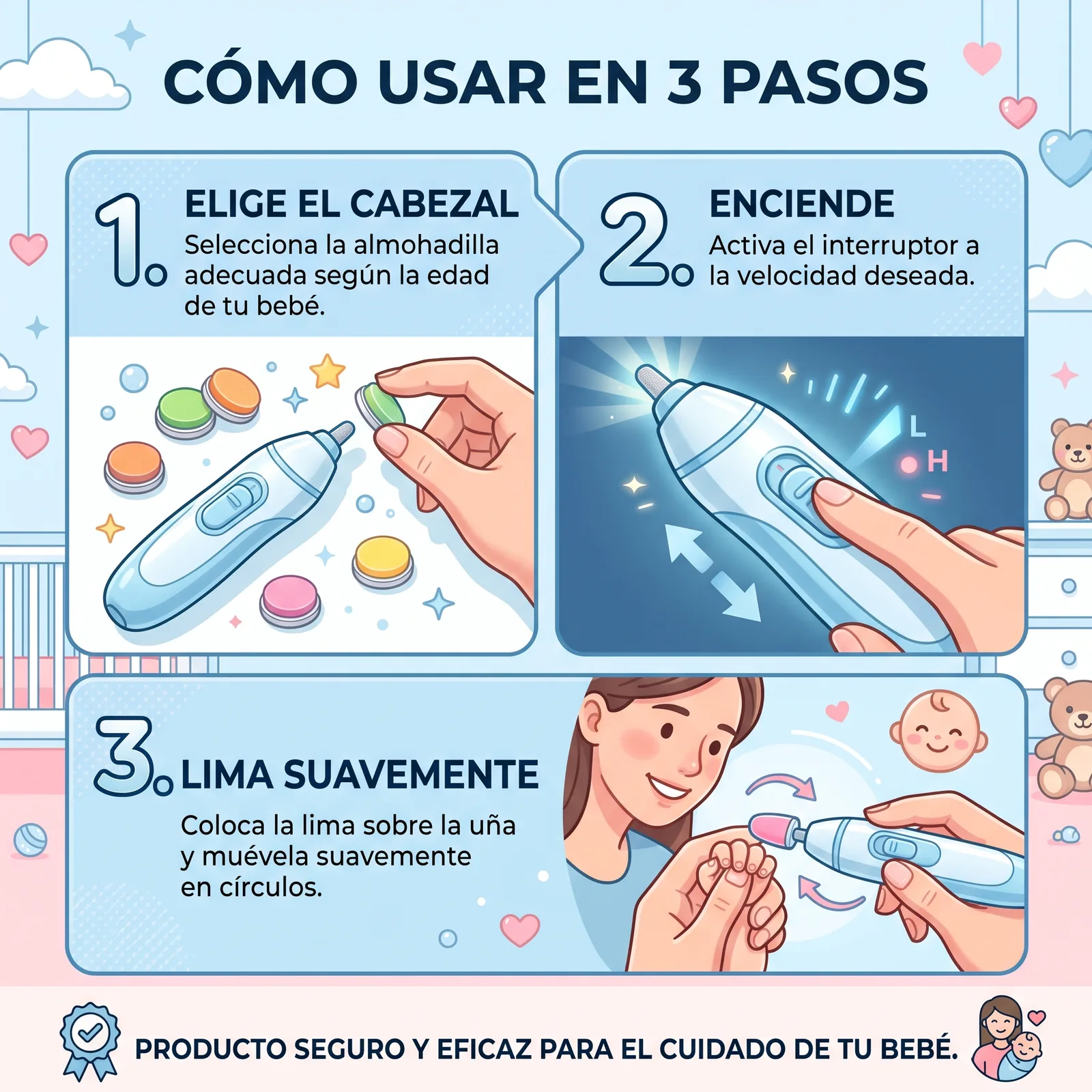 LIMA DE UÑAS PARA BEBE ELECTRICO