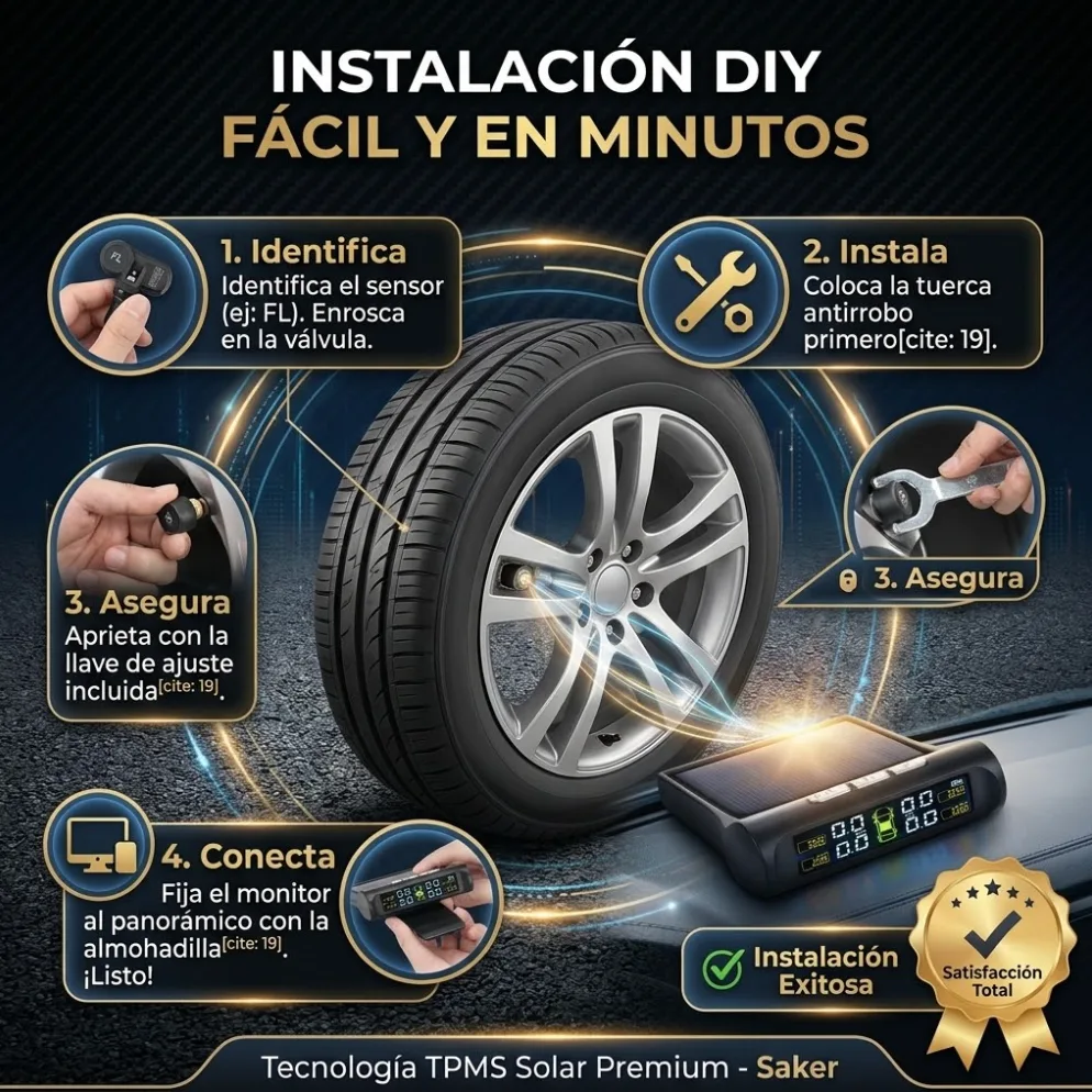 Medidor Presión Llantas Carga Solar
