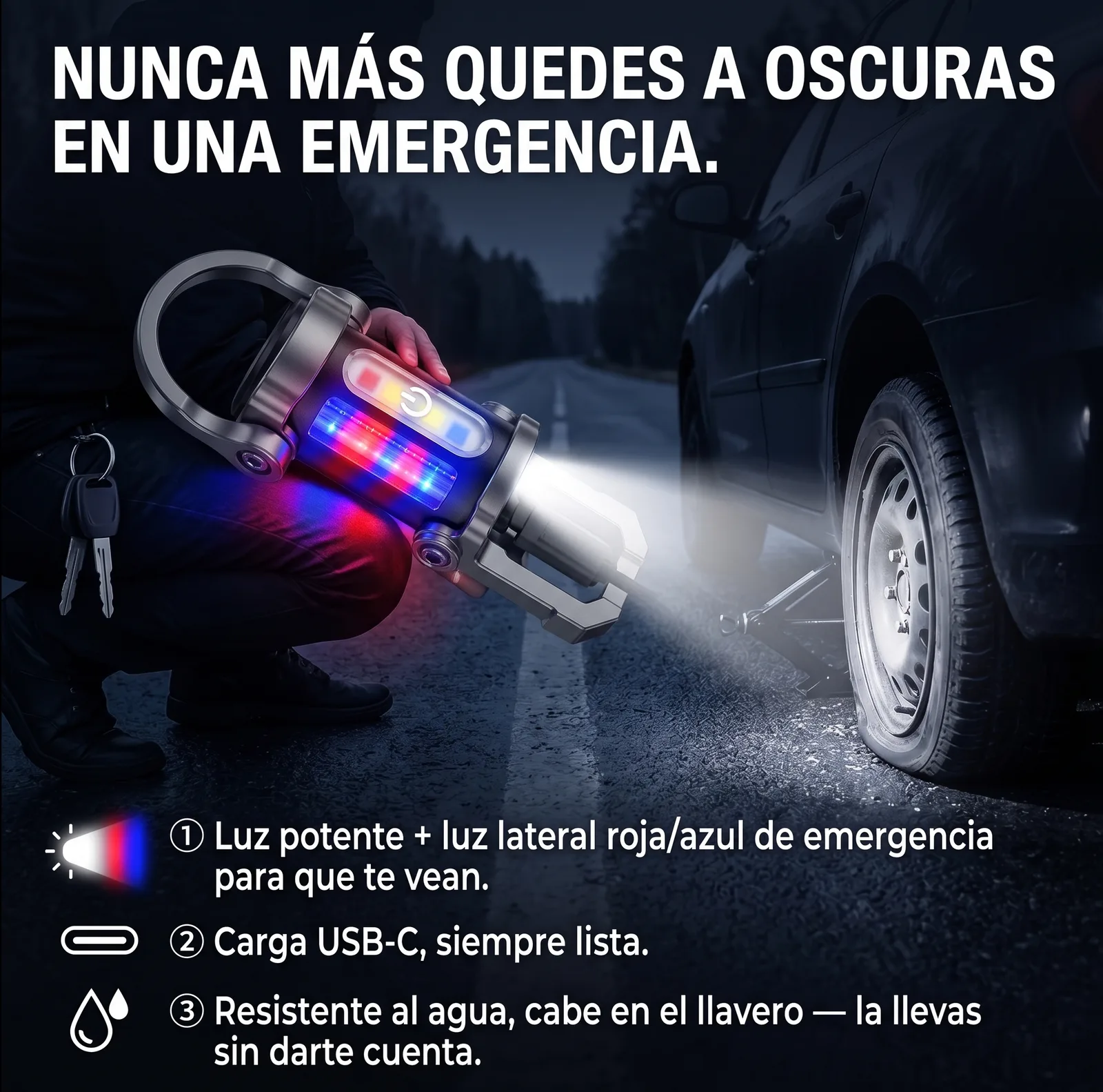 LINTERNA LLAVERO RECARGABLE USB
