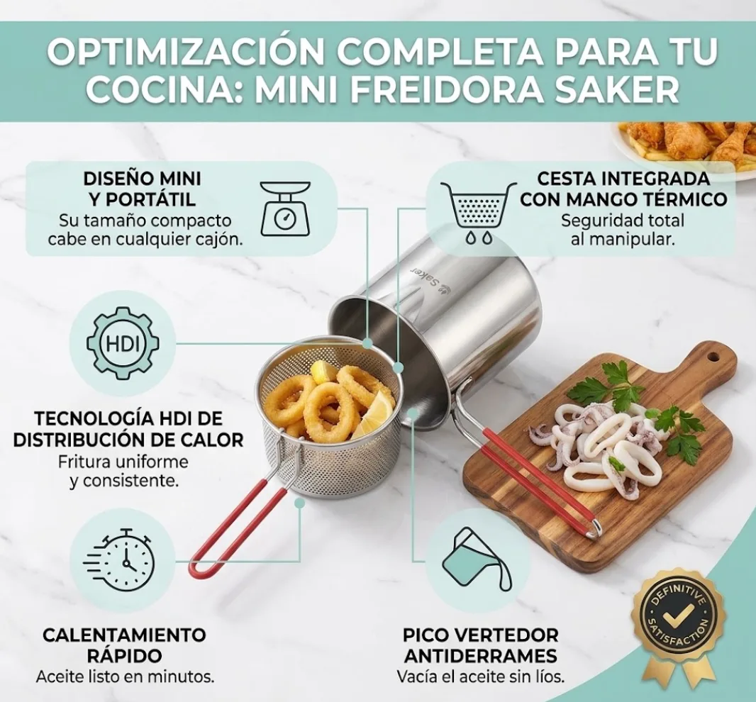 FREIDORA MINI CON CESTA COLADORA 1.2LT